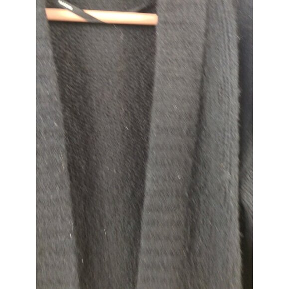 NADAAM Women's Wool Cashmere Boucle Knit Cardigan Black Open Front Size XS - Picture 4 of 7